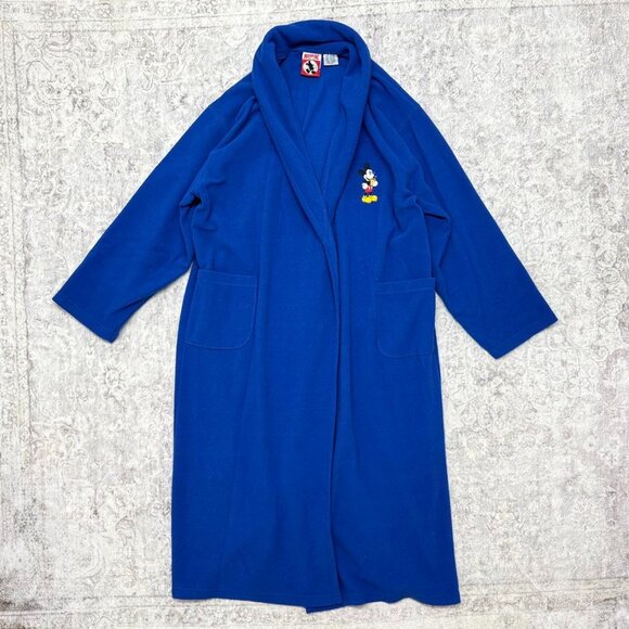 Disney | Shirts | 9s Vintage Mickey Mouse Fleece Robe In Blue | Poshmark